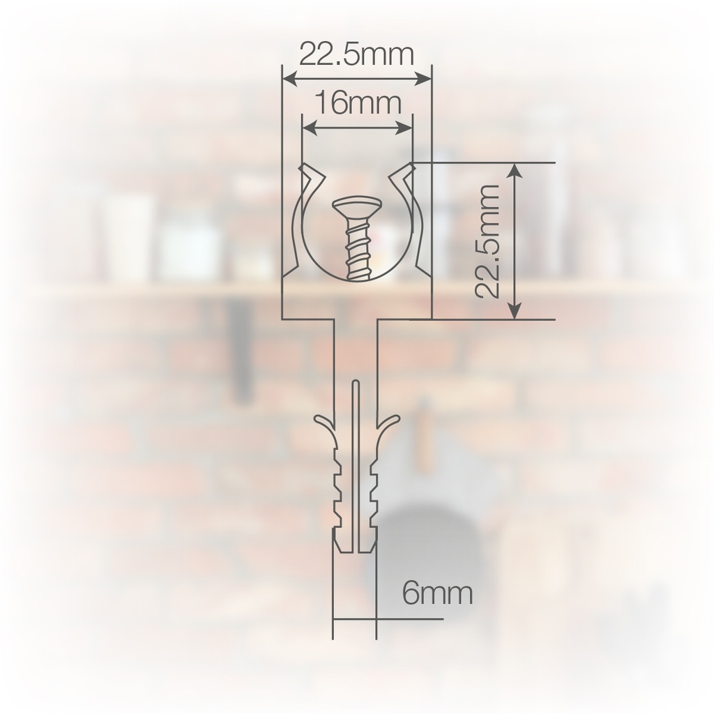 Pack 100u fijadores de tubo con taco Ø16mm