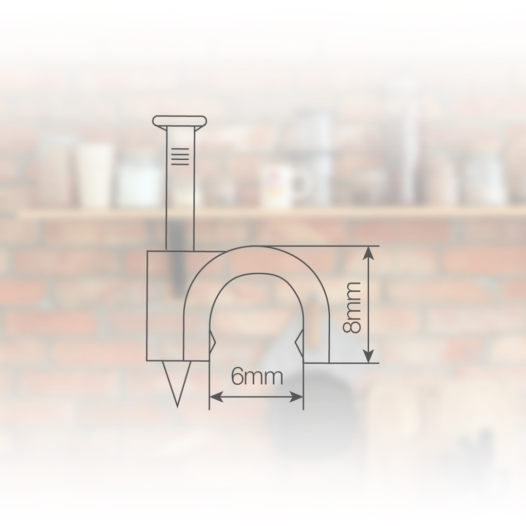 Bolsa de 100 grapillones para cable manguera redondo 6mm