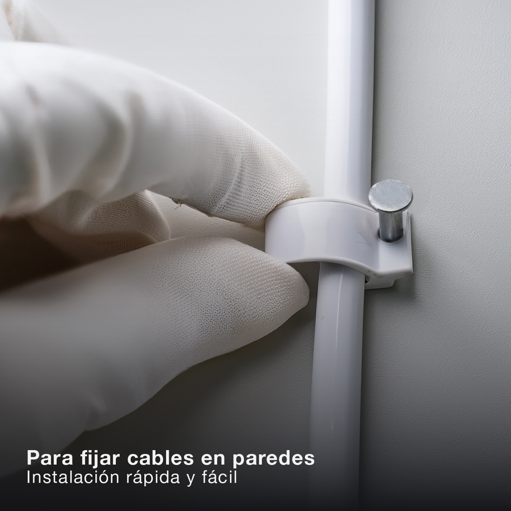 Bolsa de 100 grapillones para cable manguera redondo 8mm