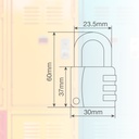 Candado de combinación de 3 números 30mm - 10u caja exp