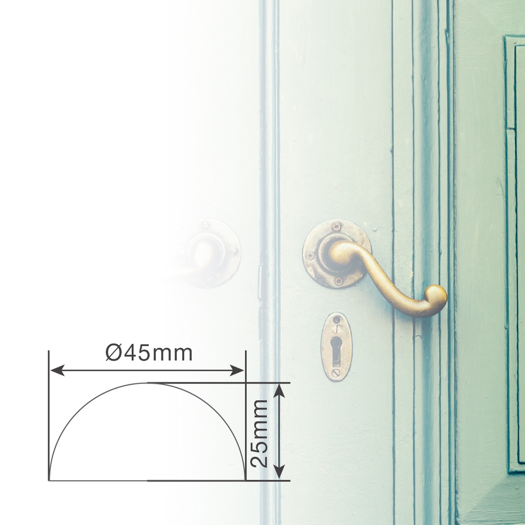 Tope puertas Ø45x25mm níquel satín semiesférico