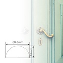 Tope puertas Ø45x25mm níquel satín semiesférico