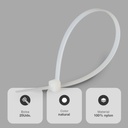Bolsa 25u bridas 100% nylon 300x4.8mm Natural