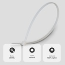 Bolsa 25u bridas 100% nylon 160x2.5mm Natural