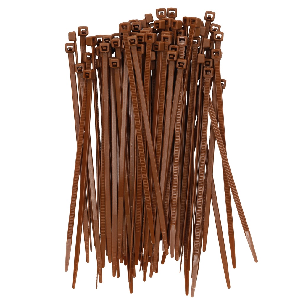 Bolsa 100u bridas 100% nylon 140x3.6mm Marrón