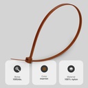 Bolsa 100u bridas 100% nylon 300x4.8mm Marrón