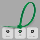 Bolsa 25u bridas 100% nylon 200x4.8mm Verde