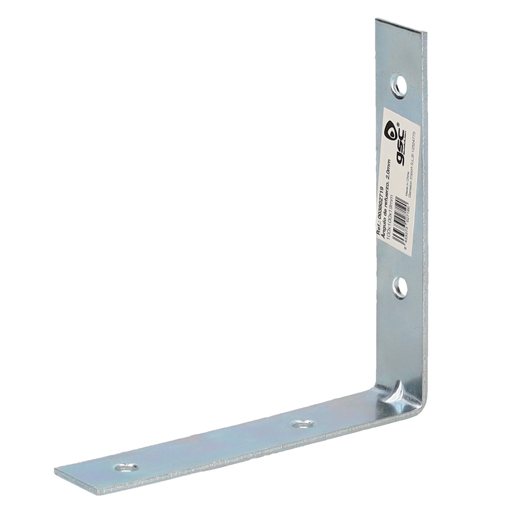 Angulo recto de refuerzo 100x100x22mm zincado