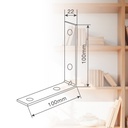 Angulo recto de refuerzo 100x100x22mm zincado