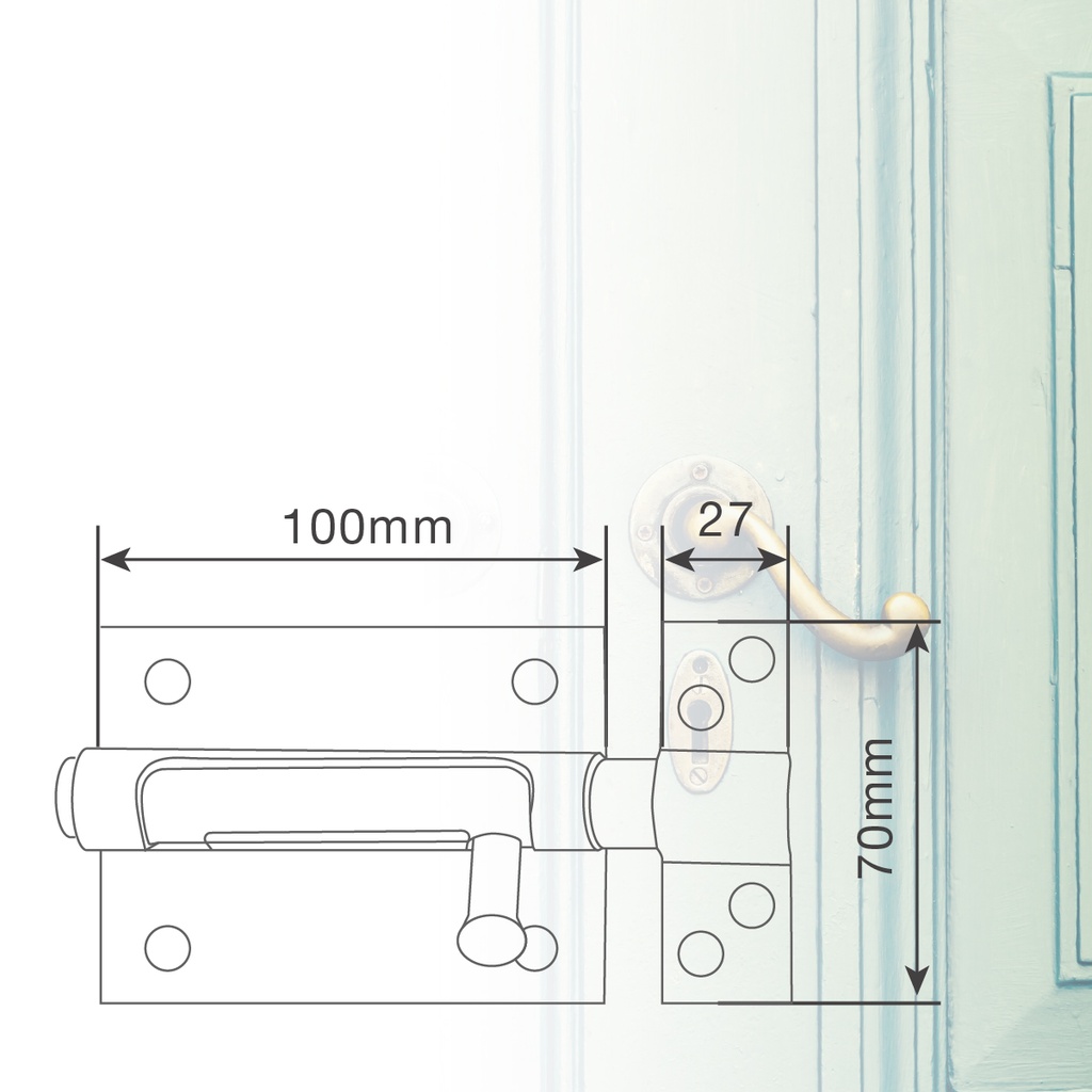 Pasador cerrojo orificio candado 100mm bicromatado