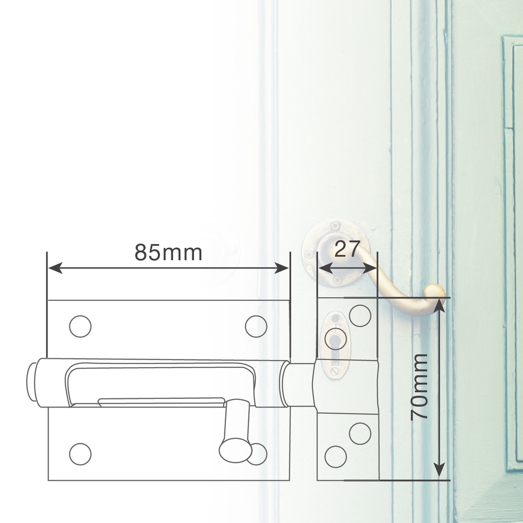 Pasador cerrojo orificio candado 85mm bicromatado