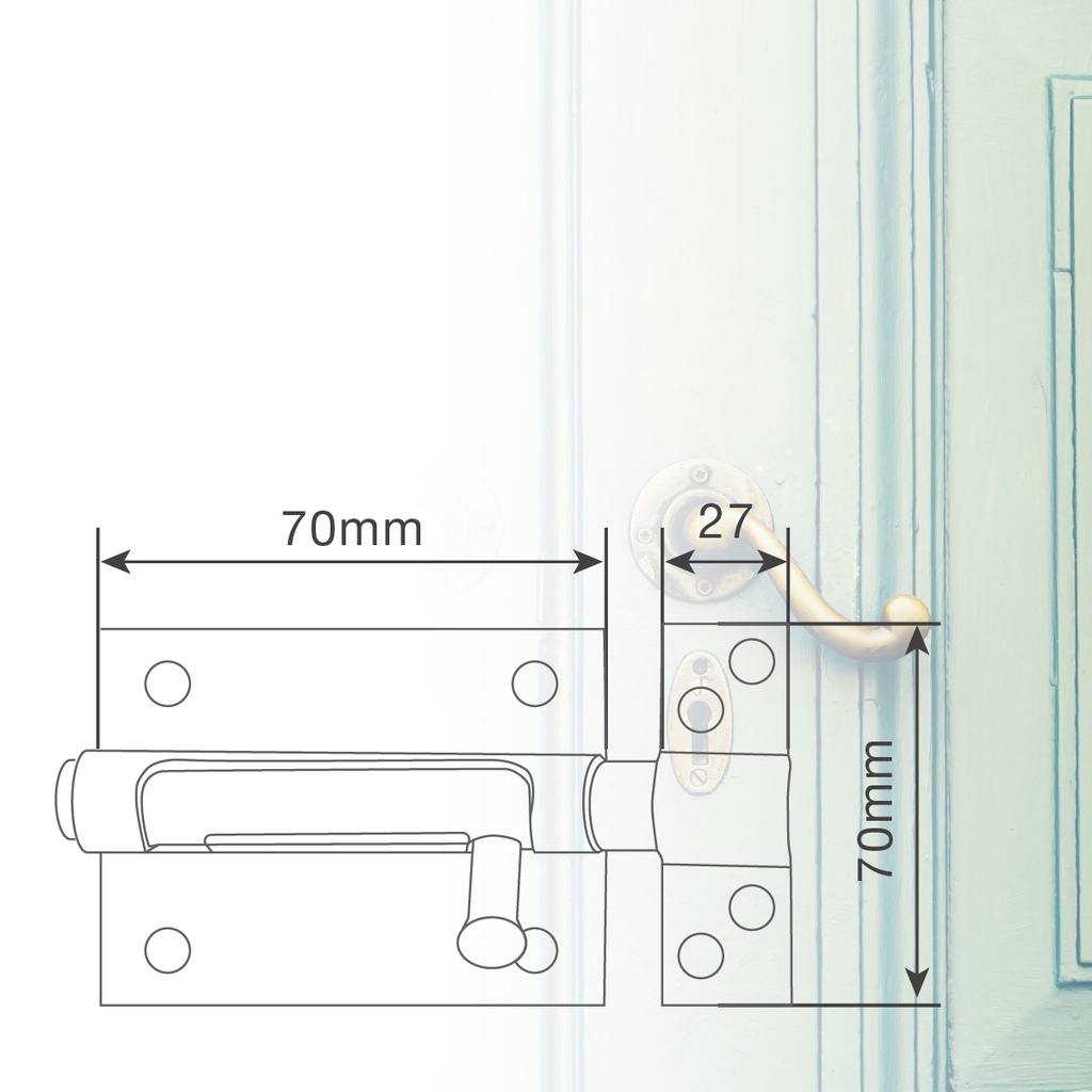 Pasador cerrojo orificio candado 70mm bicromatado