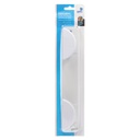 Percha acero inox.+ doble pomo abs blanco 280x50mm