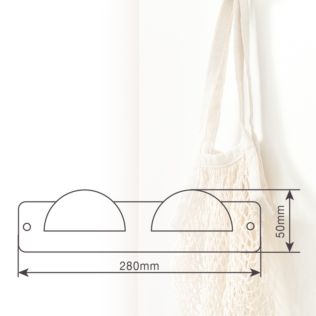 Percha acero inox.+ doble pomo abs cromado 280x50mm