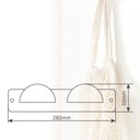 Percha acero inox.+ doble pomo abs cromado 280x50mm