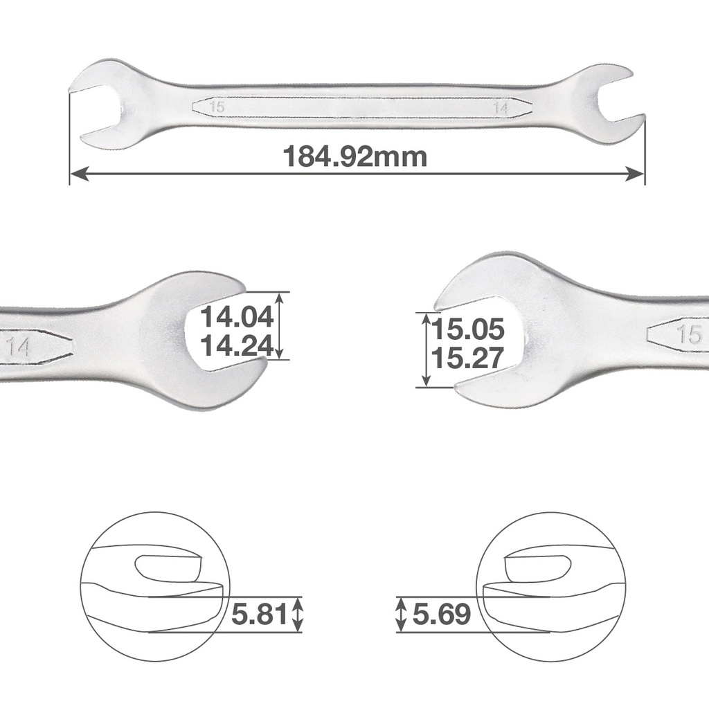 Llave inglesa fija 14 y 15mm