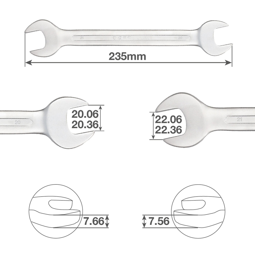 Llave inglesa fija 20 y 21mm