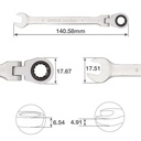 Llave combinada con carraca CR-V 8mm