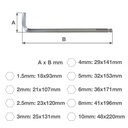 Set 9 llaves allen de 1,5 a 10mm