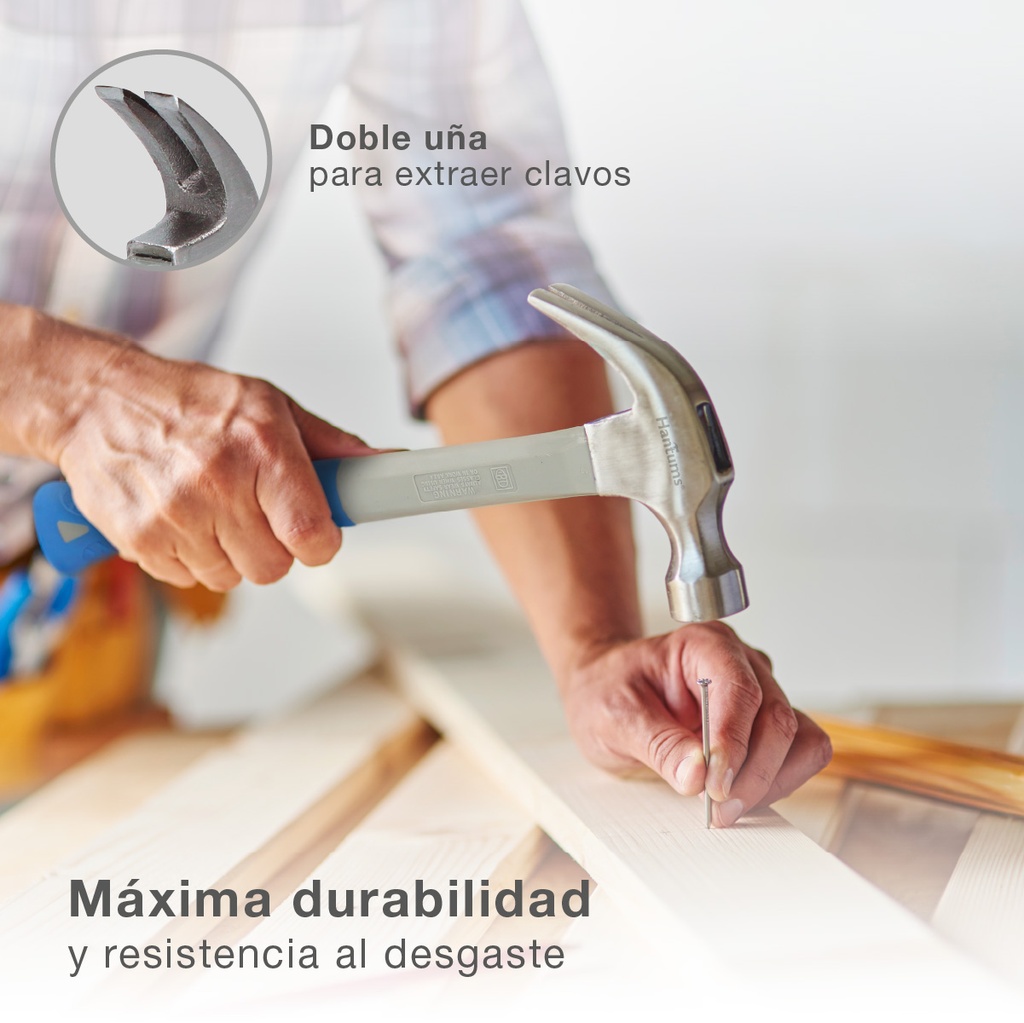 Martillo de encofrador con mango de fibra de vidrio 230gr