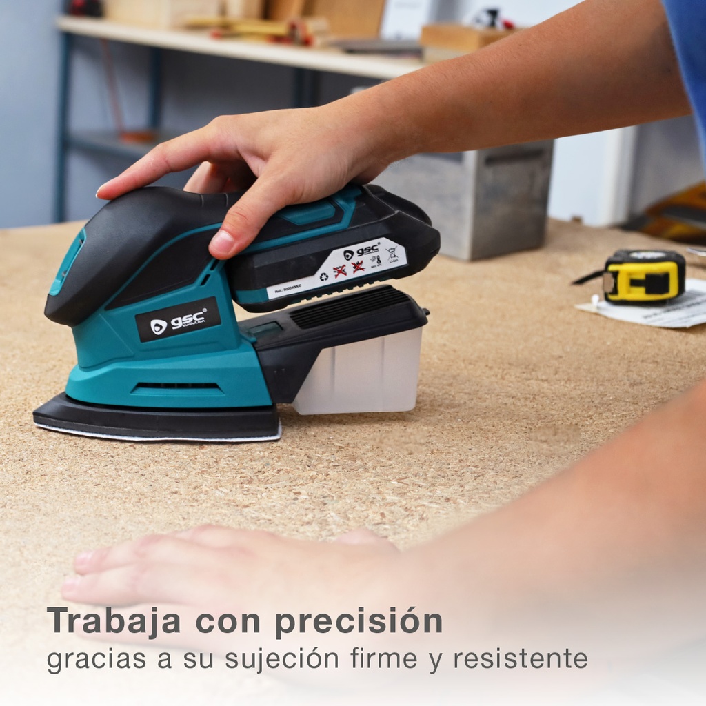 Kit lijadora inalámbrica con batería 20V