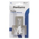 Pack 3 Perchas medianas adhesivas 26x43mm Cromadas