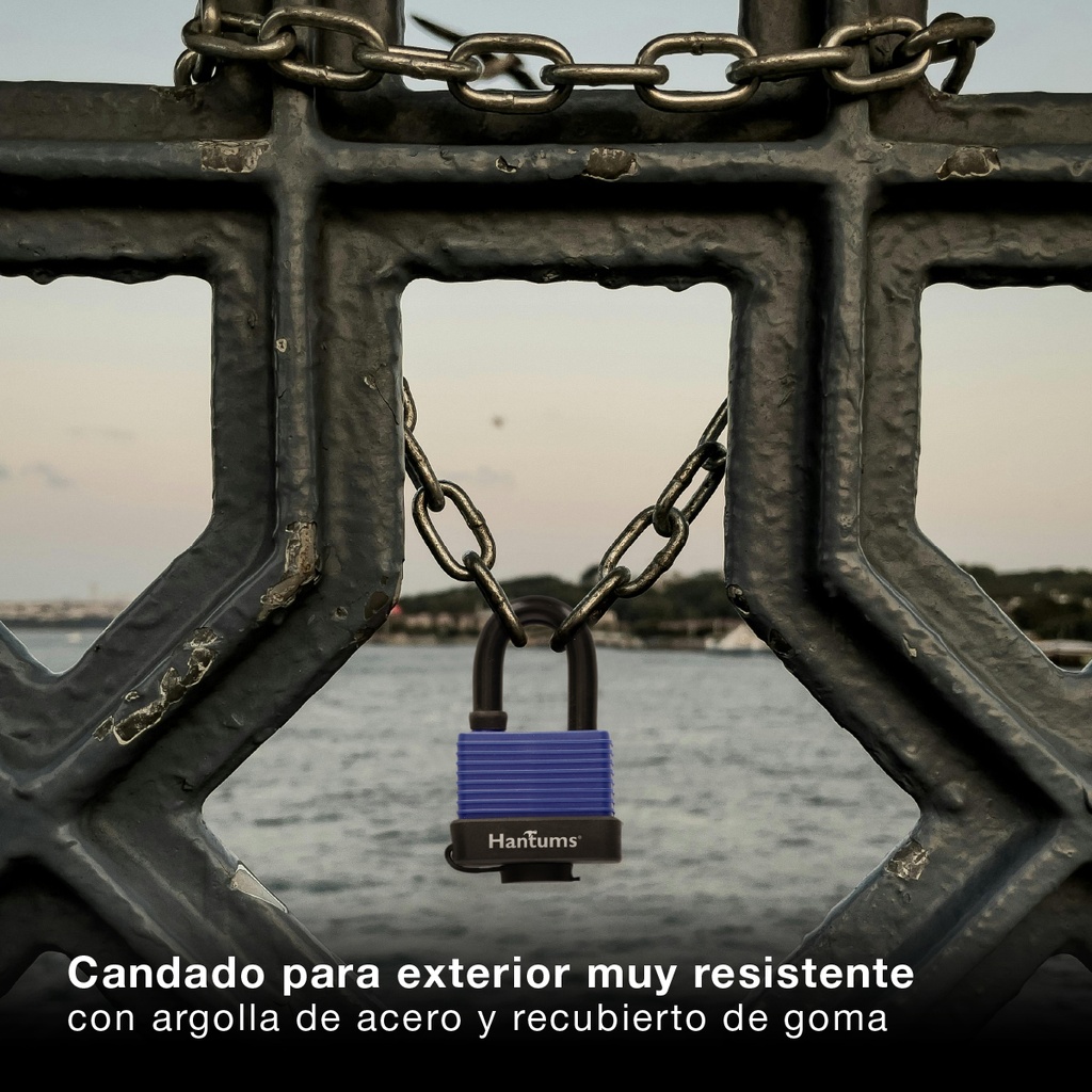 Candado de exterior arco corto de acero 50mm - 12u caja exp