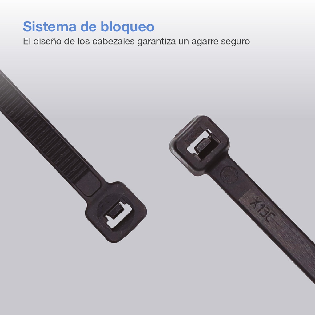 Bolsa 25u bridas 100% nylon 250x4.8mm Negro