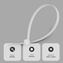 Bolsa 25u bridas 100% nylon 250x4.8mm Natural