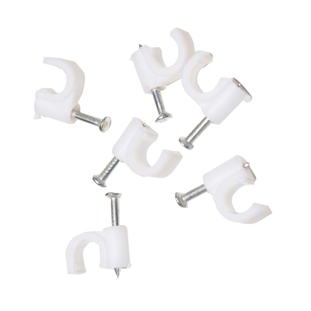 Saco de 100 abraçadeiras com prego para cabo mangueira redondo 5 mm