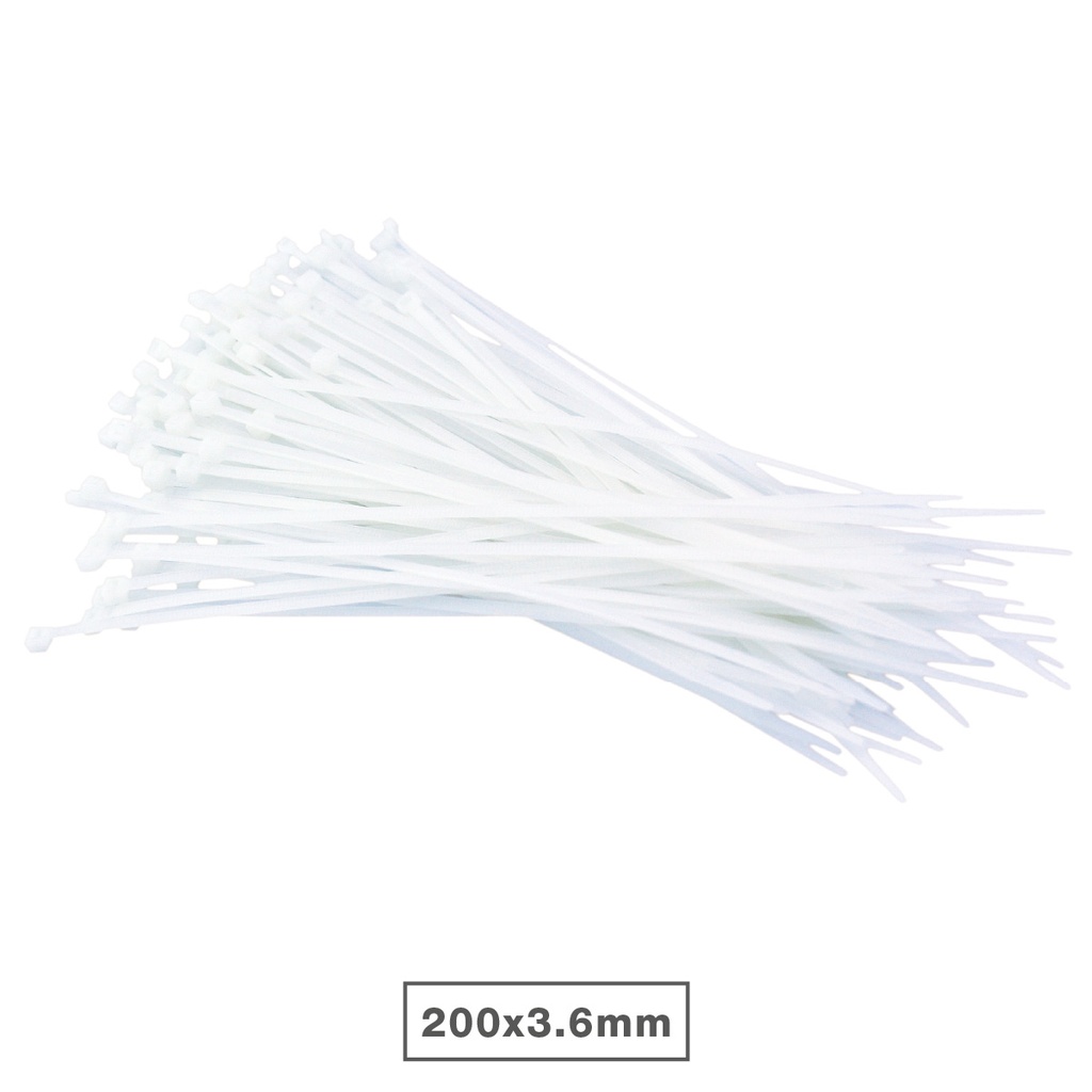 Bolsa 100u bridas 100% nylon 200x3.6mm Natural