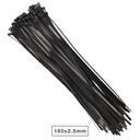 Pack 100 Unidades Bridas 160x2.5mm Negro