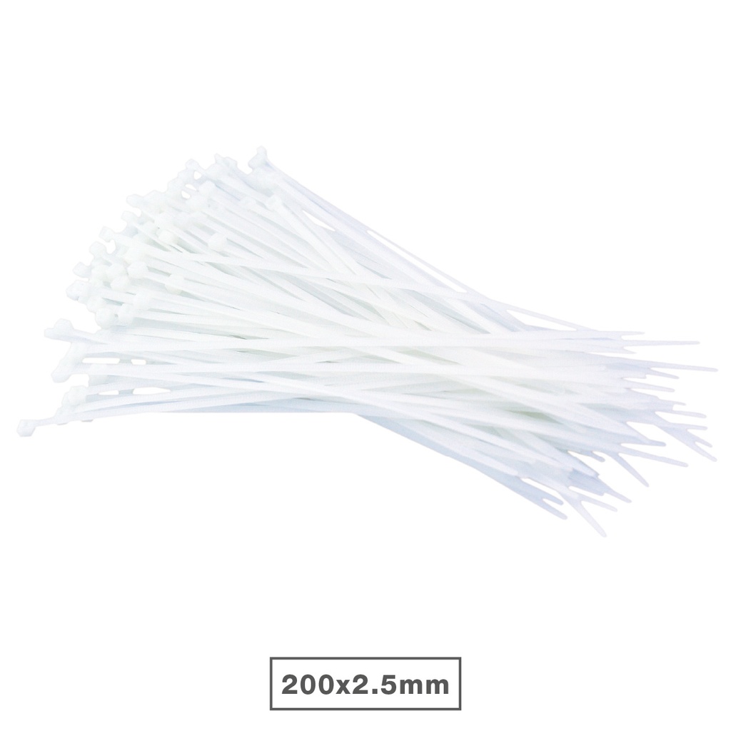 Bolsa 100u bridas 100% nylon 200x2.5mm Natural