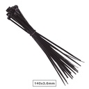 Bolsa 25u bridas 100% nylon 140x3.6mm Negro
