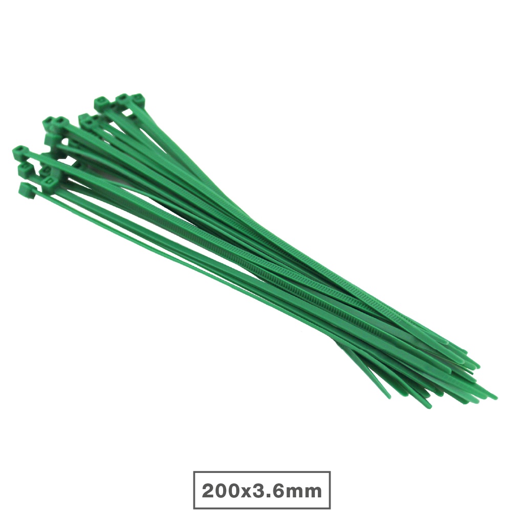 Pack 25 Unidades Bridas 200x3.5mm Verde