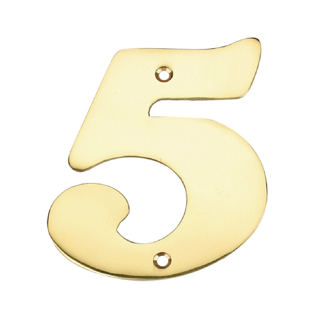 Número puerta 5 acero inoxidable con tornillo