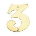 Número puerta 3 acero inoxidable con tornillo