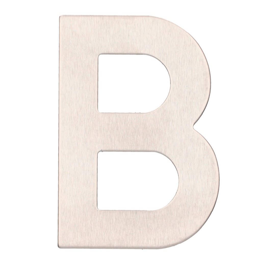 Letra porta B aço inoxidável com adesivo