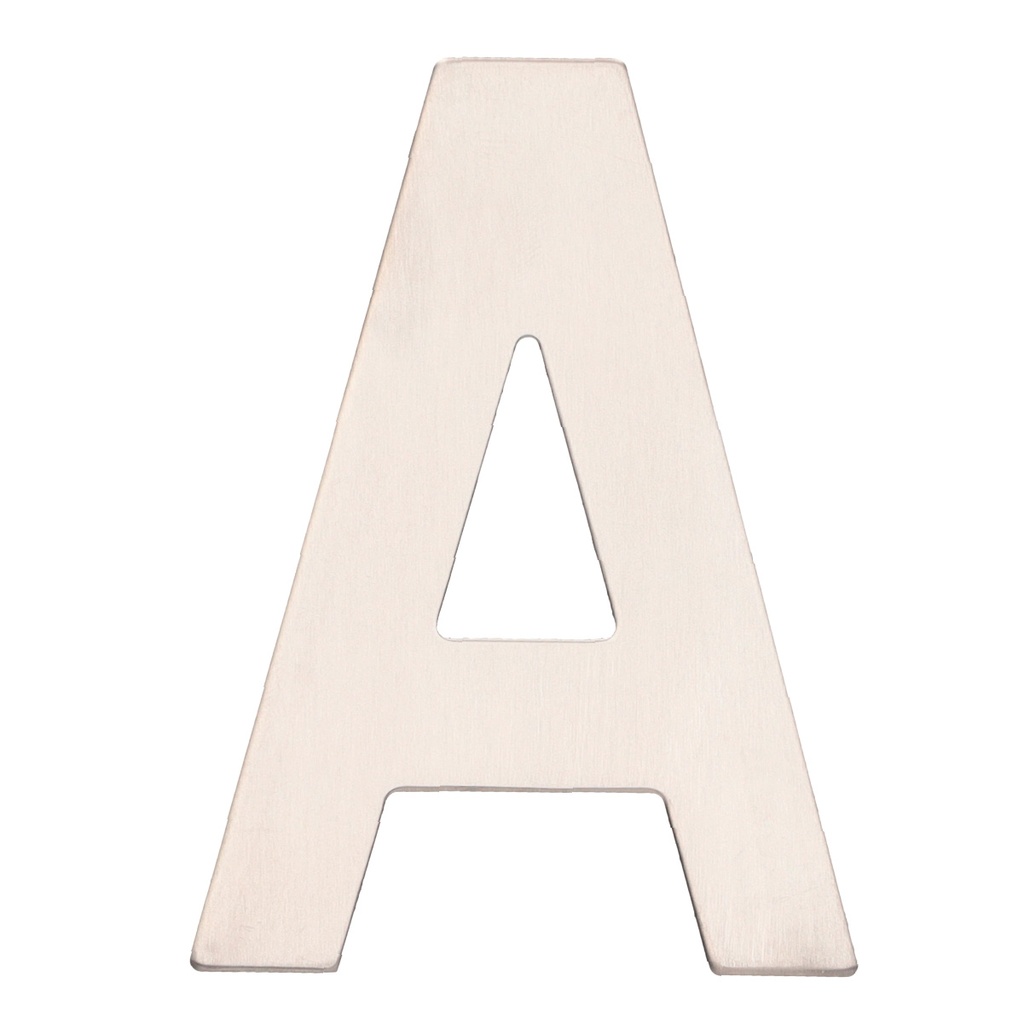 Letra porta A aço inoxidável com adesivo