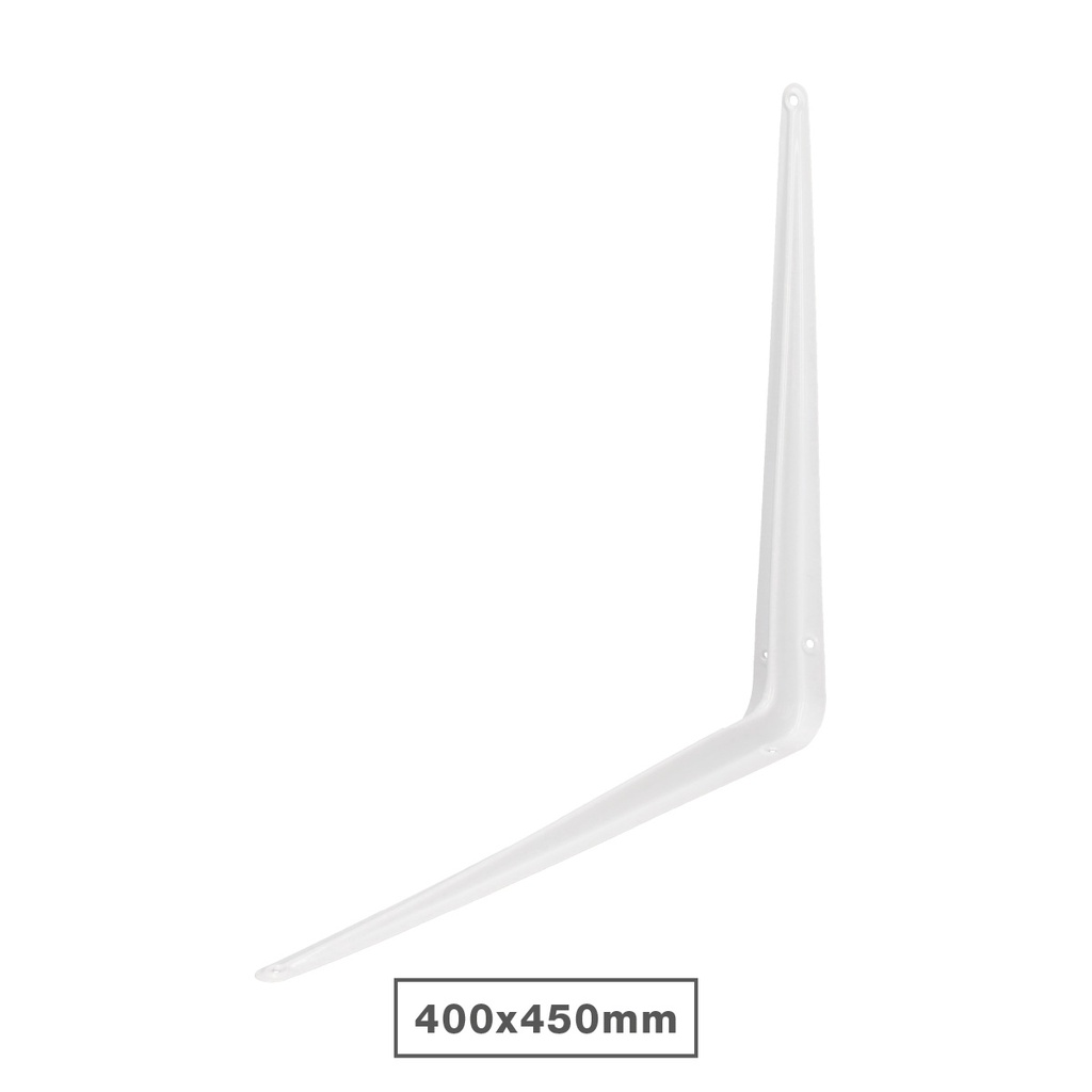 Palomilla metálica en escuadra 400x450mm blanca