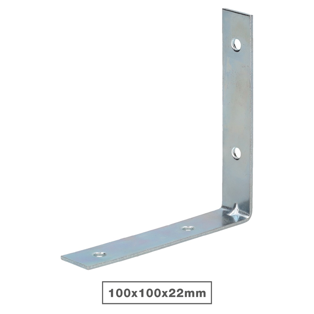 Angulo recto de refuerzo 100x100x22mm zincado