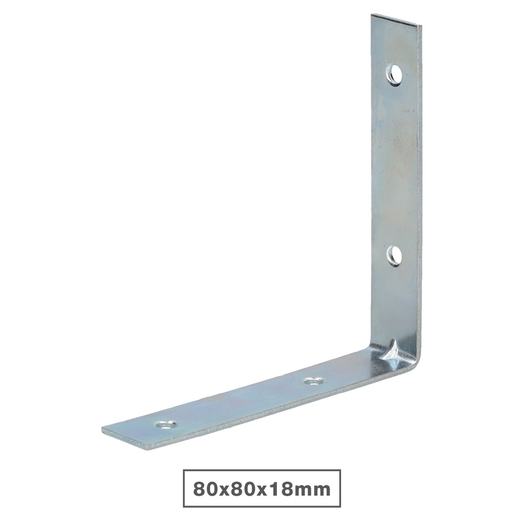 Angulo recto de refuerzo 80x80x18mm zincado