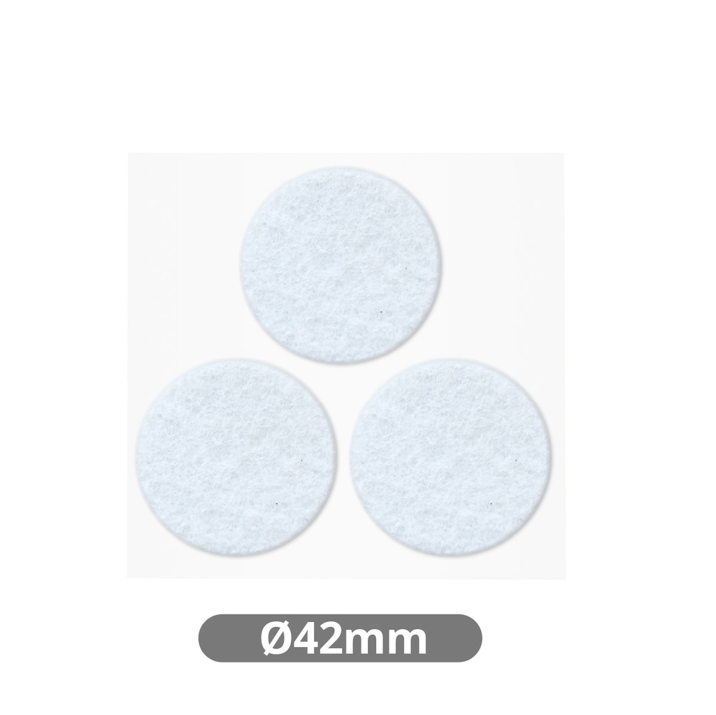 Set 3 fieltros adhesivos redondos Ø42mm - Blanco