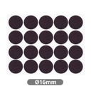 Set 20 fieltros adhesivos redondos Ø16mm - Marron