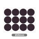 Conjunto 12 feltros adesivos quadrados Ø 20 mm – Castanho