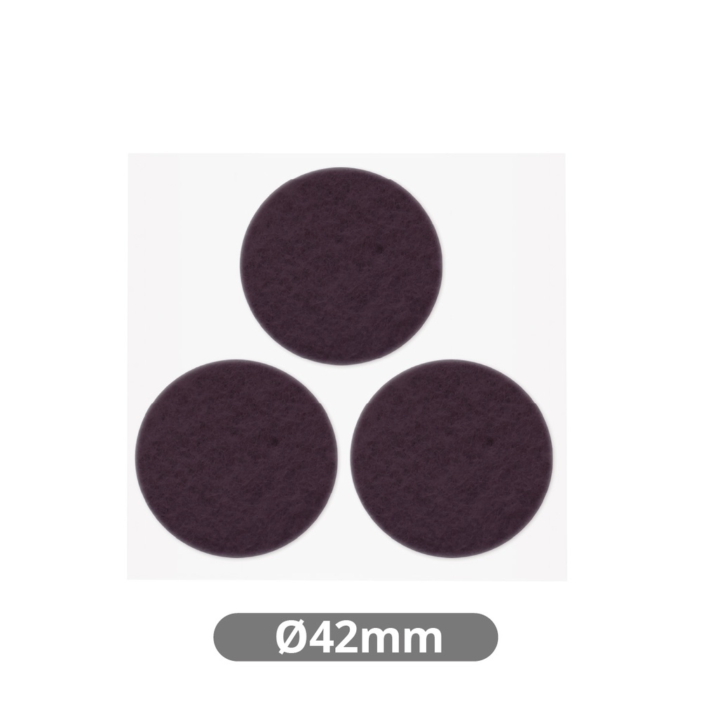 Set 3 fieltros adhesivos redondos Ø42mm - Marron