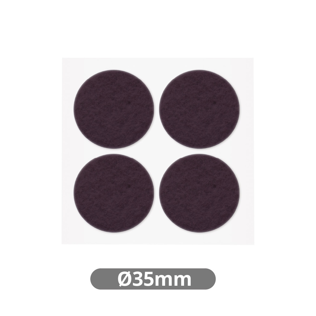 Set 4 fieltros adhesivos redondos Ø35mm - Marron