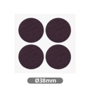 Set 4 fieltros adhesivos redondos Ø38mm - Marron