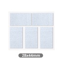 Set 5 fieltros adhesivos cuadrados 28x44mm - Blanco
