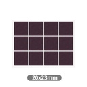 Set 12 fieltros adhesivos cuadrados 20x23mm - Marron